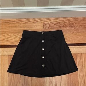 Aqua Black  Skirt with Button Detail